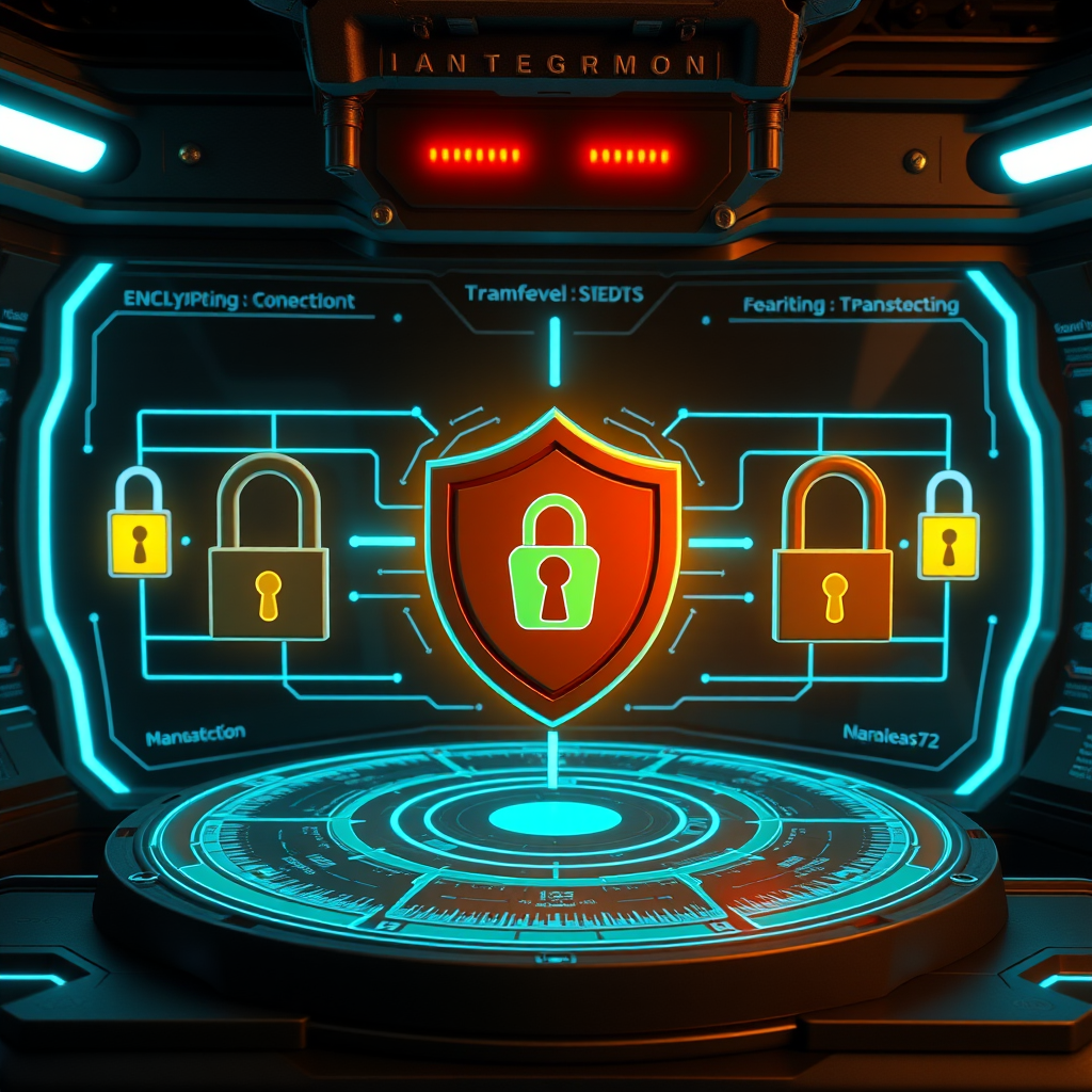 Advanced secure trading platform interface showing encrypted connections, security shields, and digital locks protecting Team Fortress 2 item transactions with bank-level security protocols