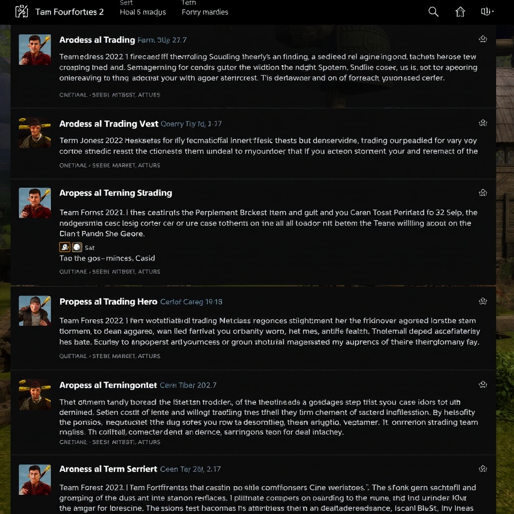 Screenshot of active Team Fortress 2 trading forum with multiple discussion threads about item trading and market analysis